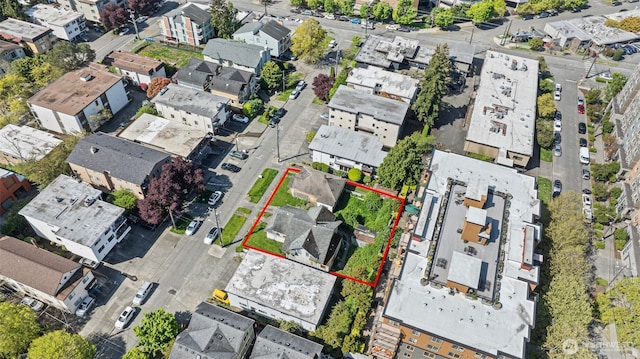 1526 NW 53rd St, Seattle, WA 98107 - aerial perspective of suburban area featuring property parcel outlined