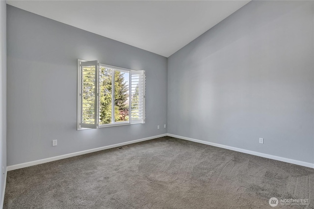 5909 Panorama Dr SE Unit 6-103, Auburn, WA 98092 - empty room with vaulted ceiling, dark carpet, and baseboards