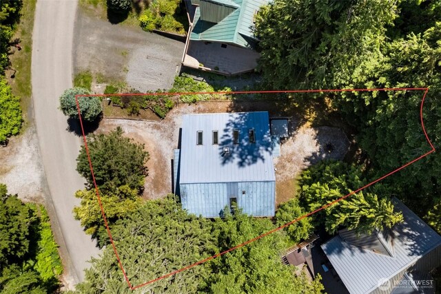 7101 Rainier Way, Glacier, WA 98244 - aerial view of property and surrounding area featuring property boundaries highlighted