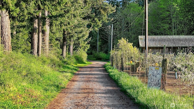 3542 Constitution Rd, Lummi Island, WA 98262 - view of dirt / gravel road featuring a wooded view