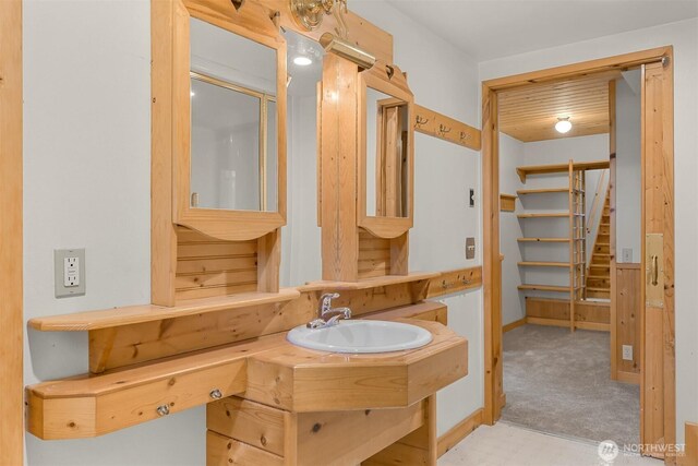 3542 Constitution Rd, Lummi Island, WA 98262 - bathroom with vanity and baseboards