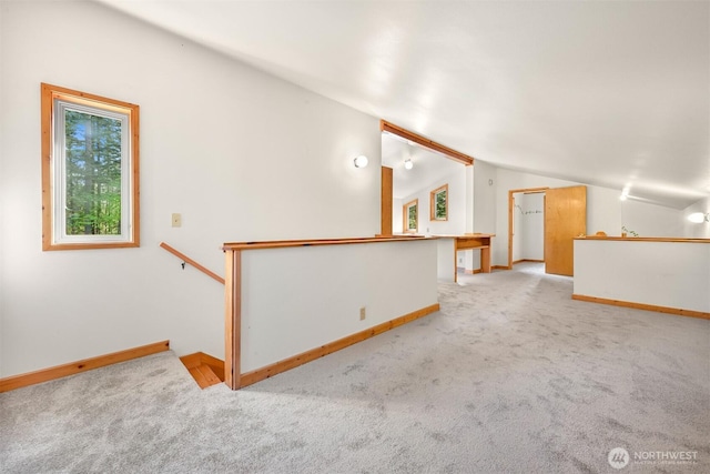 3542 Constitution Rd, Lummi Island, WA 98262 - carpeted spare room with vaulted ceiling and baseboards