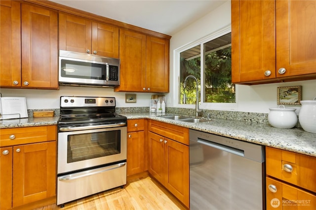 19802 33rd Dr SE, Bothell, WA 98012 - kitchen featuring appliances with stainless steel finishes, a sink, and brown cabinetry