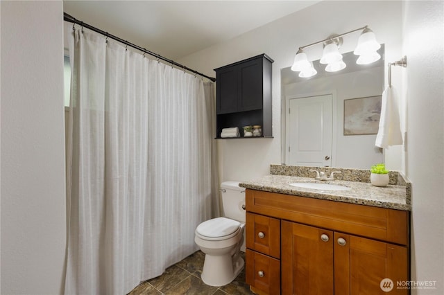 19802 33rd Dr SE, Bothell, WA 98012 - bathroom featuring toilet, vanity, tile patterned floors, and curtained shower