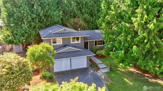 19802 33rd Dr SE, Bothell, WA 98012 - view of front of house with roof with shingles, driveway, and a front lawn