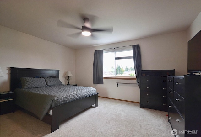 15437 104th Way SE, Yelm, WA 98597 - bedroom with light colored carpet and ceiling fan