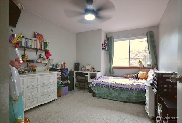 15437 104th Way SE, Yelm, WA 98597 - bedroom with light carpet and ceiling fan