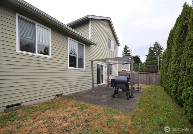15437 104th Way SE, Yelm, WA 98597 - fenced backyard featuring a pergola and a patio