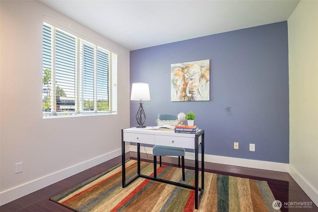 220 1st St Unit 409, Kirkland, WA 98033 - office area with baseboards and wood finished floors
