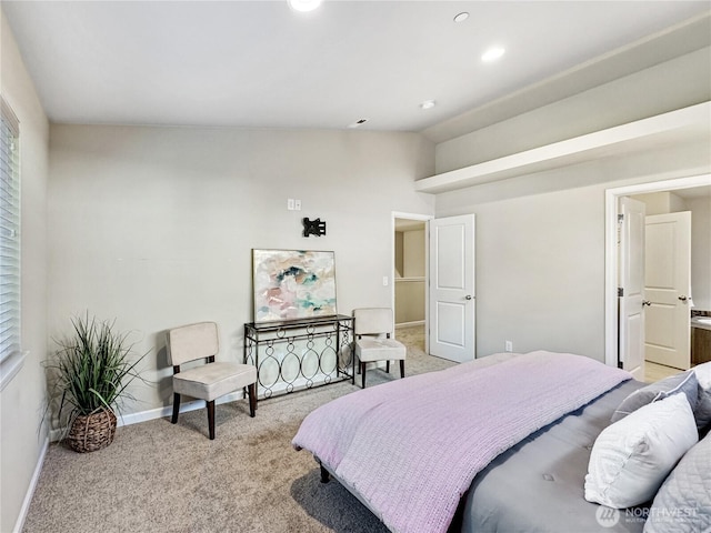4339 S 160th St, Tukwila, WA 98188 - bedroom with light colored carpet, lofted ceiling, and recessed lighting