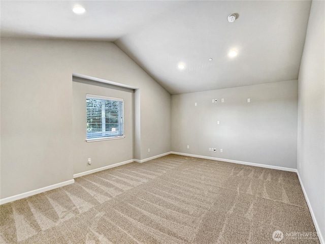4339 S 160th St, Tukwila, WA 98188 - carpeted spare room with vaulted ceiling, recessed lighting, and a smoke detector