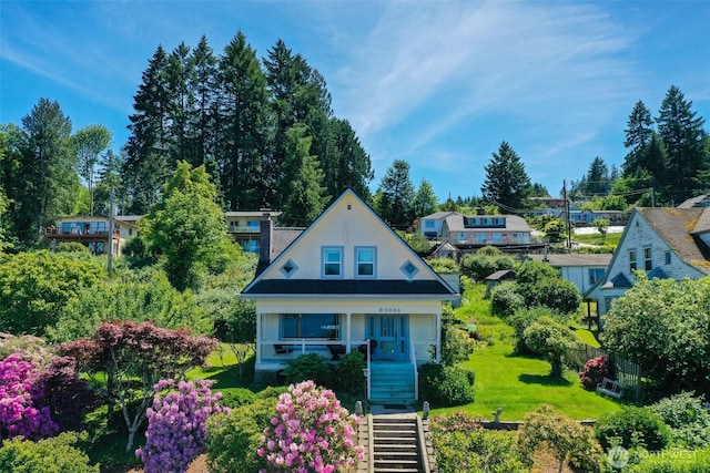 5060 E State Route 106, Union, WA 98592 - bungalow-style house featuring stairs, a porch, and a front yard