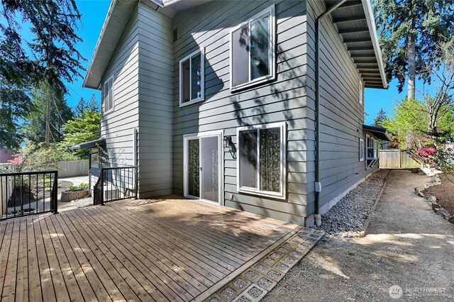 3222 107th Ave SE, Bellevue, WA 98004 - view of side of home featuring a wooden deck