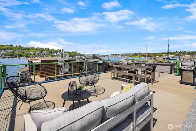 2031 Fairview Ave E Unit E, Seattle, WA 98102 - view of patio / terrace with outdoor lounge area and a water view