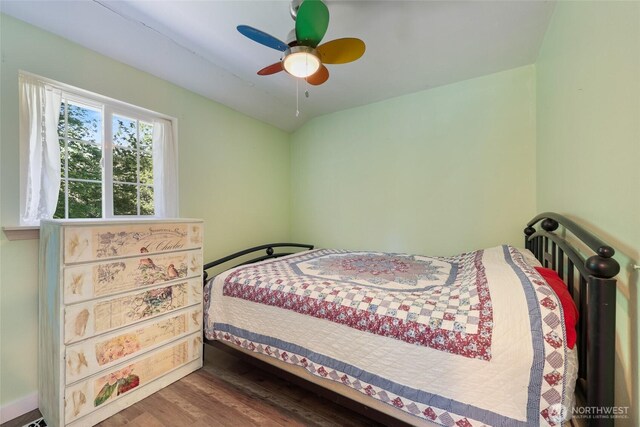 15329 Mckee Ln SE, Yelm, WA 98597 - bedroom with wood finished floors and ceiling fan