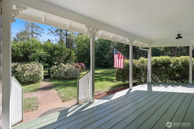 15329 Mckee Ln SE, Yelm, WA 98597 - wooden terrace with a lawn