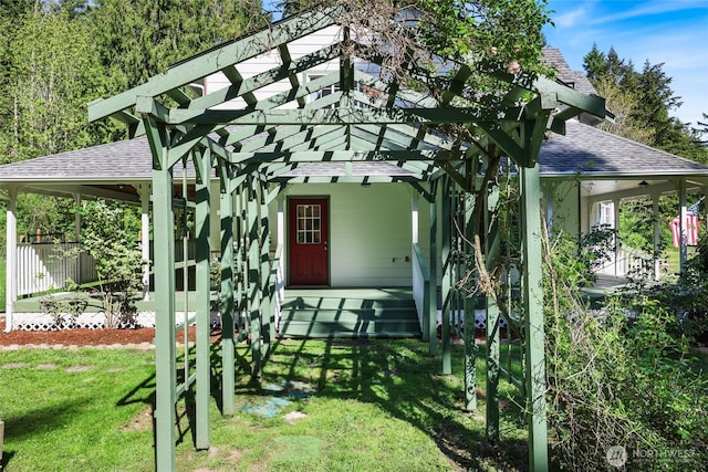 15329 Mckee Ln SE, Yelm, WA 98597 - view of front of home with a shingled roof and covered porch