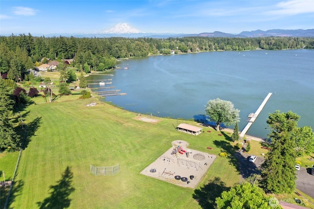 15329 Mckee Ln SE, Yelm, WA 98597 - aerial view of a water and mountain view and a forest