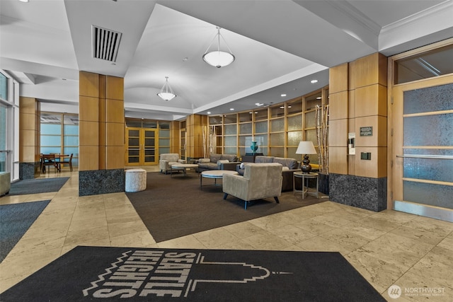 2600 2nd Ave Unit 504, Seattle, WA 98121 - community lobby with ornamental molding and recessed lighting