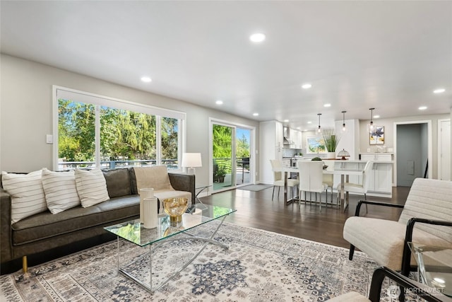 628 163rd Ave SE, Bellevue, WA 98008 - living area with recessed lighting and dark wood finished floors