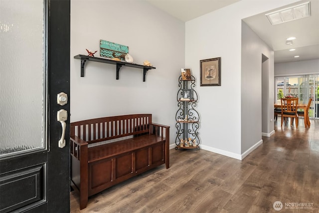 363 Franks Ln N, Enumclaw, WA 98022 - corridor with wood finished floors and recessed lighting