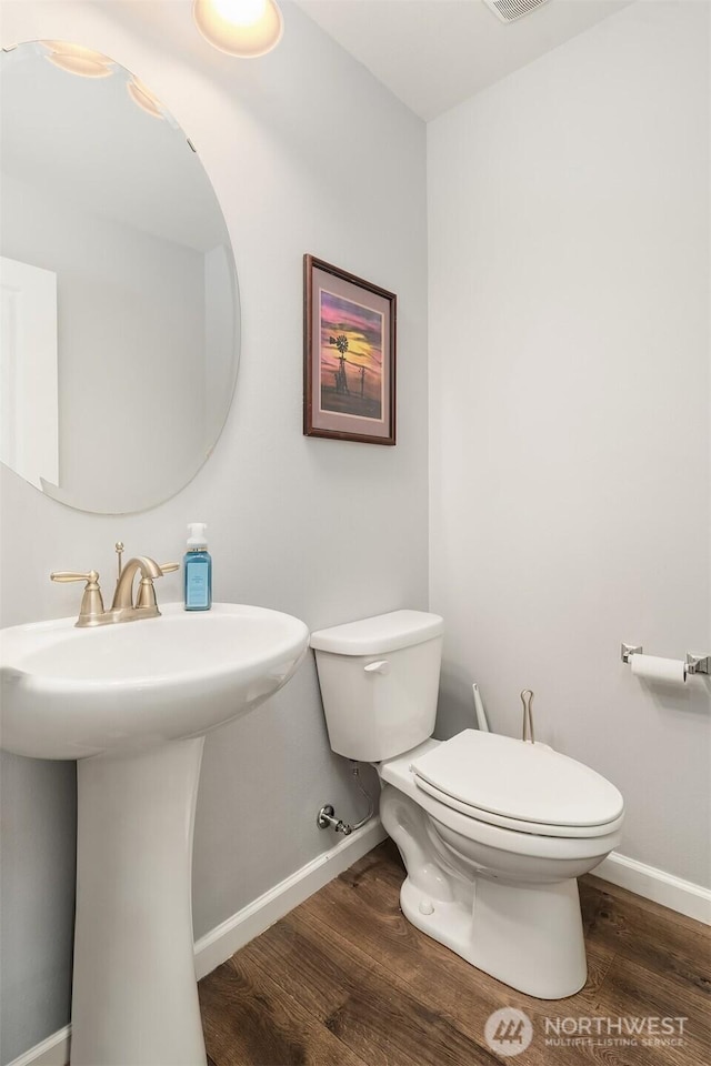 363 Franks Ln N, Enumclaw, WA 98022 - bathroom featuring toilet and wood finished floors