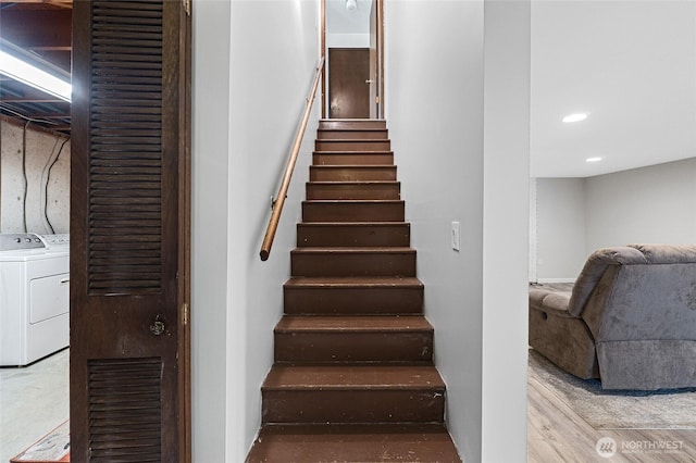 13524 E 5th Ave, Spokane Valley, WA 99216 - stairway with recessed lighting and separate washer and dryer