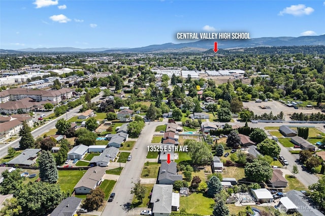13524 E 5th Ave, Spokane Valley, WA 99216 - aerial perspective of suburban area with mountains