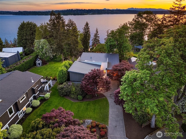 747 14th Ave W, Kirkland, WA 98033 - aerial view at dusk of a water view