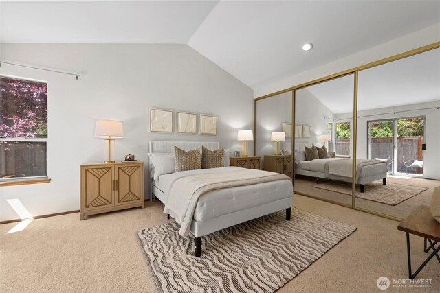 12731 102nd Ave NE, Kirkland, WA 98034 - bedroom with vaulted ceiling and light colored carpet