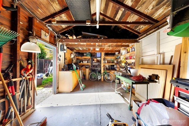 2218 Williams St, Bellingham, WA 98225 - garage with wooden walls