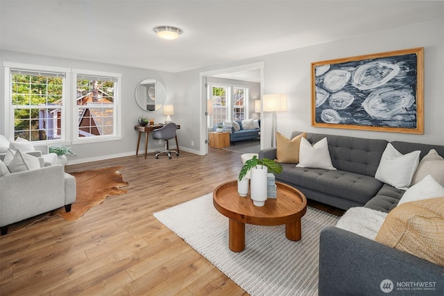 3046 128th Ave SE Unit 30, Bellevue, WA 98005 - living room featuring wood finished floors and baseboards