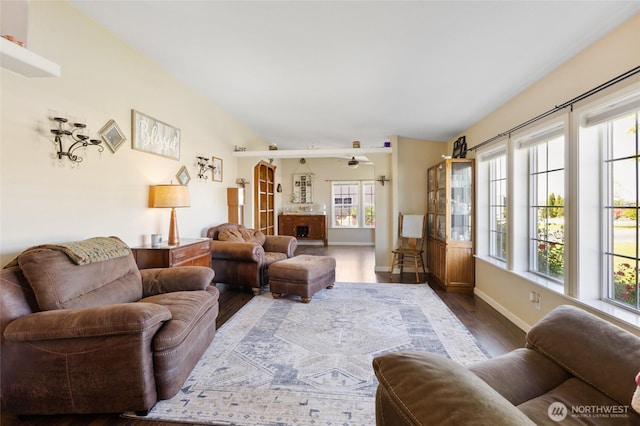1183 E.9 Rd NE, Moses Lake, WA 98837 - living room with dark wood-style floors and baseboards