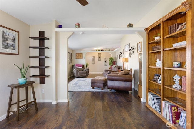 1183 E.9 Rd NE, Moses Lake, WA 98837 - living area featuring dark wood-style floors and baseboards