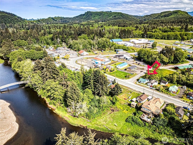 16672 Frontier St, Clallam Bay, WA 98326 - aerial view of a heavily wooded area and a water and mountain view