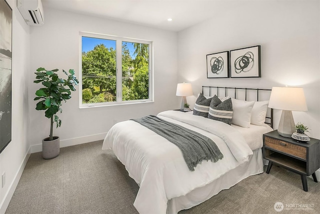 5822 56th Ave NE, Seattle, WA 98105 - carpeted bedroom with a wall unit AC and recessed lighting