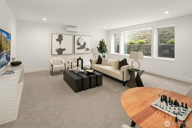 5822 56th Ave NE, Seattle, WA 98105 - living room with carpet flooring, recessed lighting, and a wall mounted AC