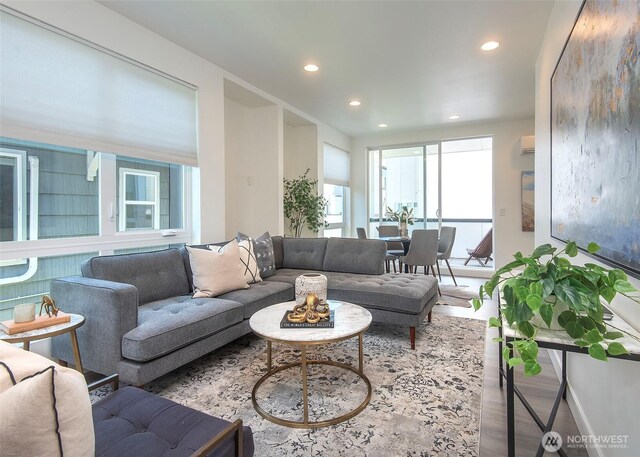 13713 35th Ave NE Unit A, Seattle, WA 98125 - living area with recessed lighting and wood finished floors