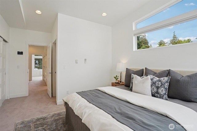 13713 35th Ave NE Unit A, Seattle, WA 98125 - bedroom featuring light colored carpet and recessed lighting