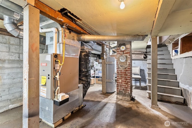 121 SW Alfred Ave, Chehalis, WA 98532 - unfinished below grade area featuring strapped water heater and stairs