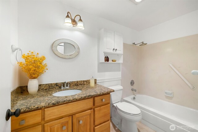 24831 110th Pl SE Unit 51D, Kent, WA 98030 - bathroom with tub / shower combination, toilet, and vanity