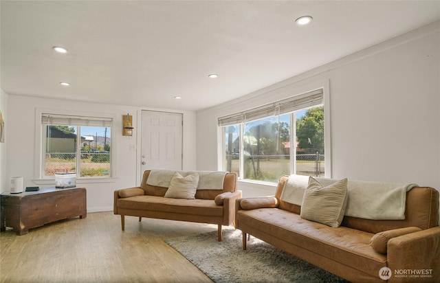 632 Dayton St, Omak, WA 98841 - living room featuring wood finished floors, healthy amount of natural light, recessed lighting, and baseboards
