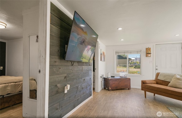 632 Dayton St, Omak, WA 98841 - hall featuring wood finished floors, baseboards, and recessed lighting