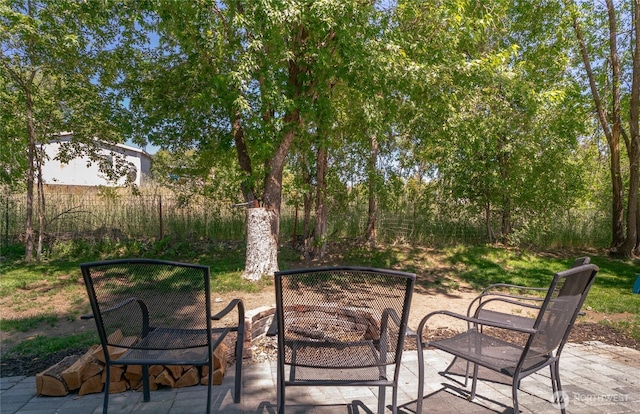 632 Dayton St, Omak, WA 98841 - view of patio with an outdoor fire pit