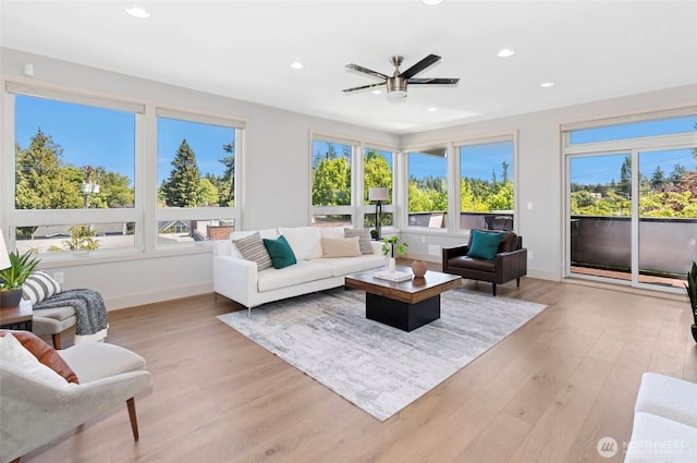 2222 E Mcgraw St, Seattle, WA 98112 - sunroom / solarium with healthy amount of natural light, recessed lighting, baseboards, and wood finished floors