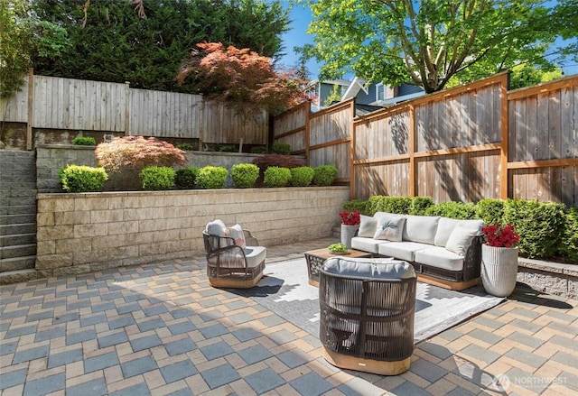 2222 E Mcgraw St, Seattle, WA 98112 - fenced backyard featuring a patio area and outdoor lounge area