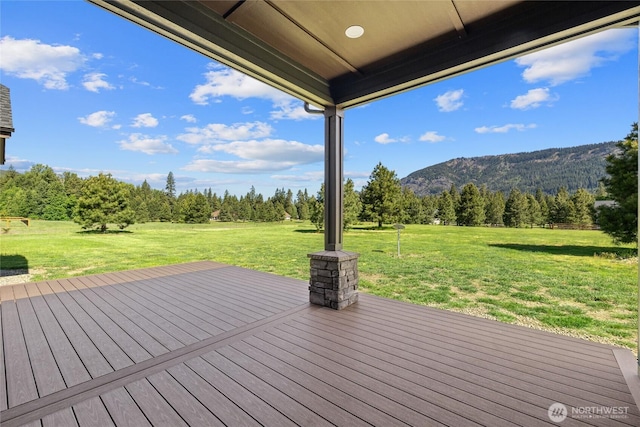 1550 Old Cedars Rd, Cle Elum, WA 98922 - deck with a mountain view and a lawn