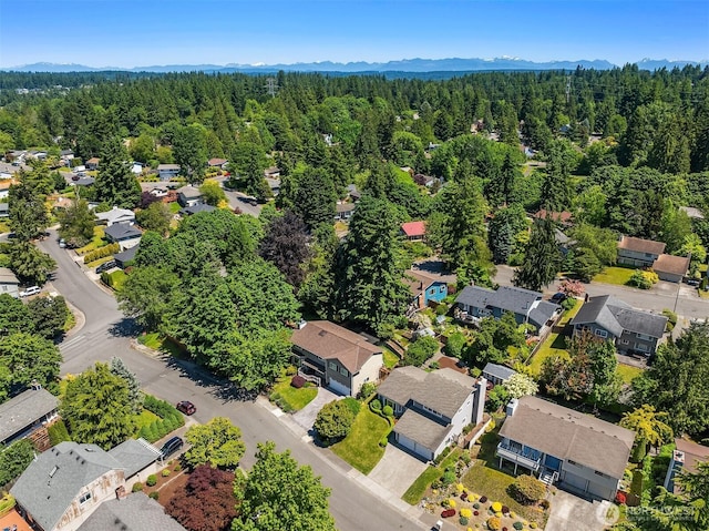 10808 158th Ct NE, Redmond, WA 98052 - aerial view of residential area with a forest and mountains