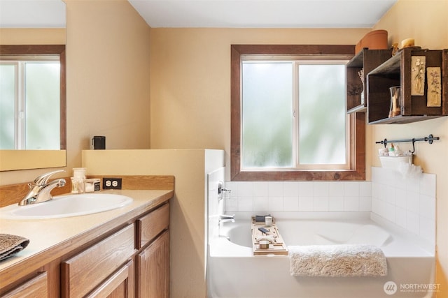 114 Black Bear Ln, Centralia, WA 98531 - bathroom with vanity and a garden tub