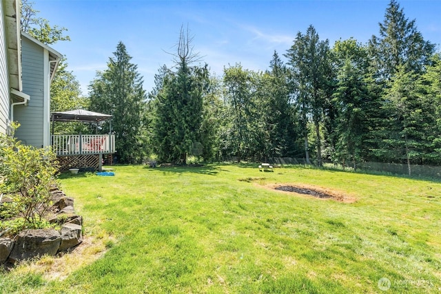 114 Black Bear Ln, Centralia, WA 98531 - view of yard with a wooden deck